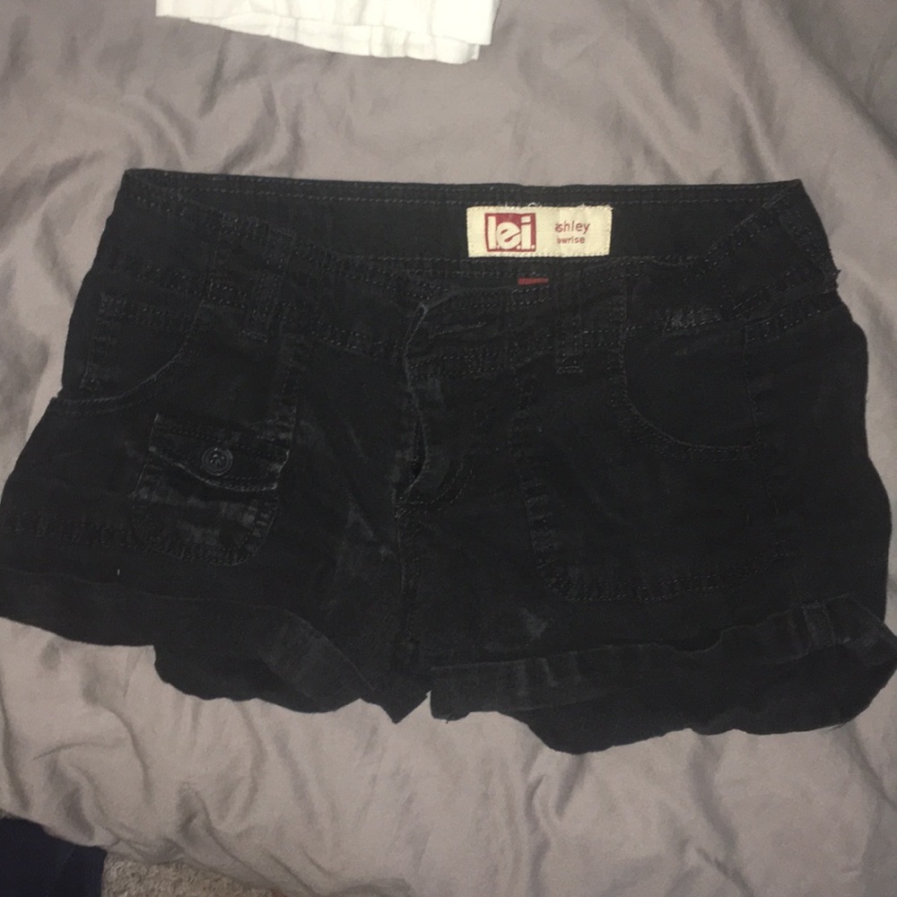Black low rise shorts